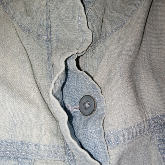Chicos Blue Linen Blend Jacket 2 Large - Picture 5 of 8